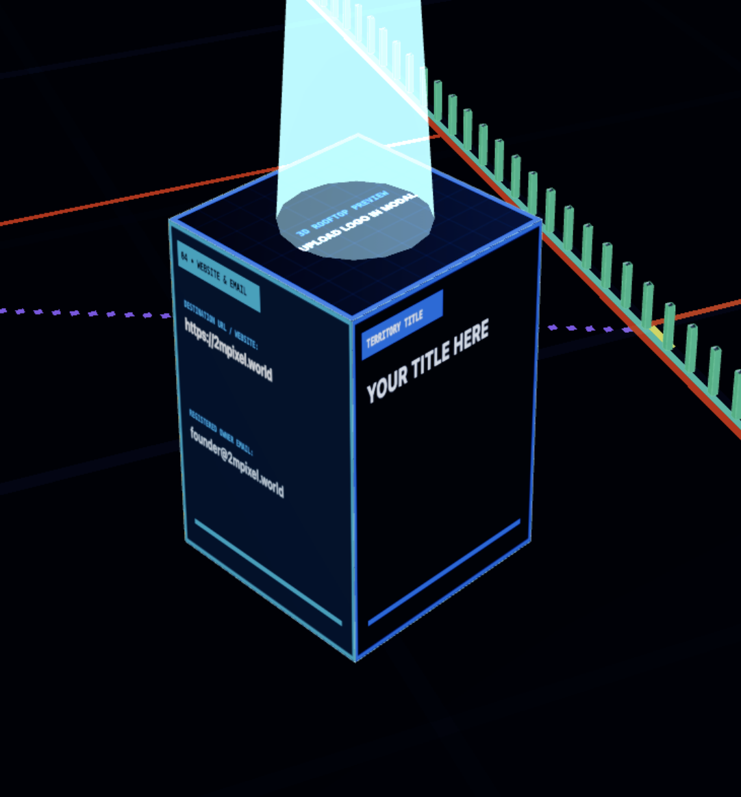 3D Building Rooftop Preview and Territory Title wall